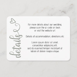 Cartão De Informações Nada de Rico apenas ama o simples código QR