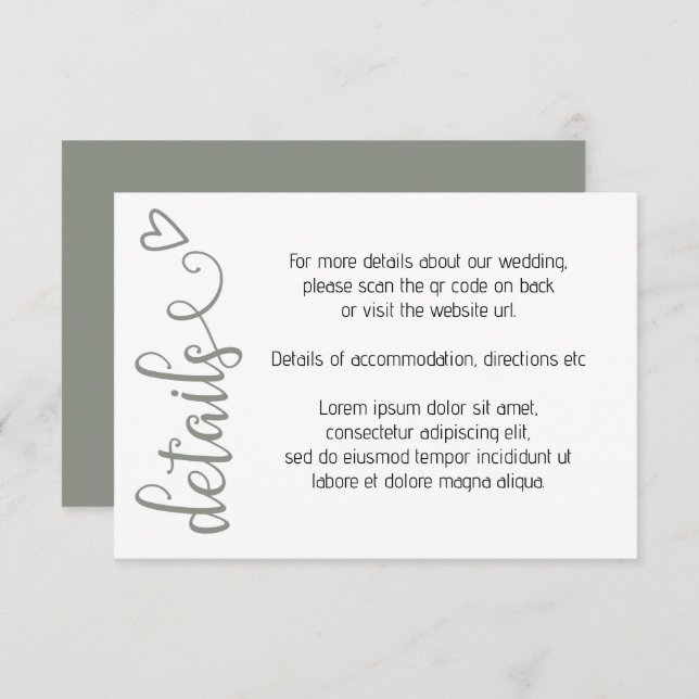 Cartão De Informações Nada de Rico apenas ama o simples código QR (Frente/Verso)