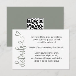 Cartão De Informações Nada de Rico apenas ama o simples código QR