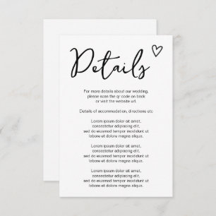 Cartão De Informações Nada de Rico apenas ama o simples código QR