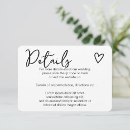 Cartão De Informações Nada sofisticado, apenas amor Código QR simples