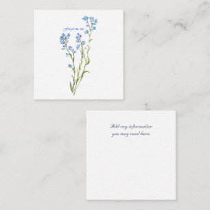 Cartão De Informações Não me esqueças Flor de Jardim Personalizada Aquar