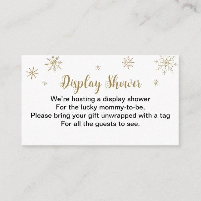 Cartão De Informações Natal Baby Exposição de Chuvada de Natal Baby (Frente)