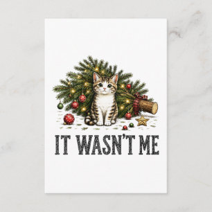 Cartão De Informações Natal de Gato Engraçado Não Fui Eu