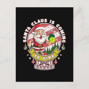 Cartão De Informações Natal de Pickleball do Papai Noel, Papai Noel engr