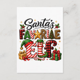 Cartão De Informações Natal do Elfo Favorito do Papai Noel