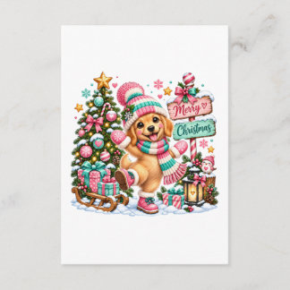 Cartão De Informações Natal do Golden Retriever