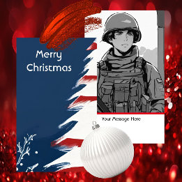 Cartão De Informações Natal Patriótico Militar dos EUA