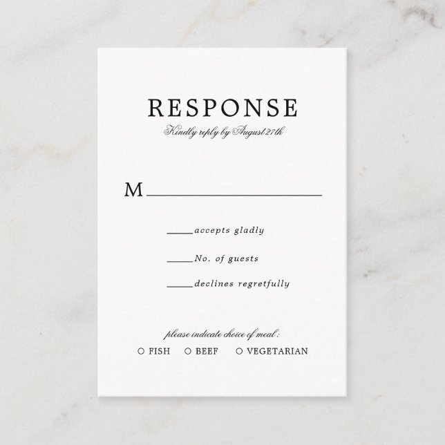 Cartão De Informações Nave Simples De Casamento Clássico Do BUDGET Rsvp (Frente)