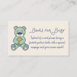 Cartão De Informações Navy and Mint Doodle Teddy Bear Book Request