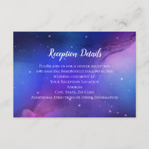 Cartão De Informações Nebulosa Roxa Arte Celestial Espaço Exterior Casam