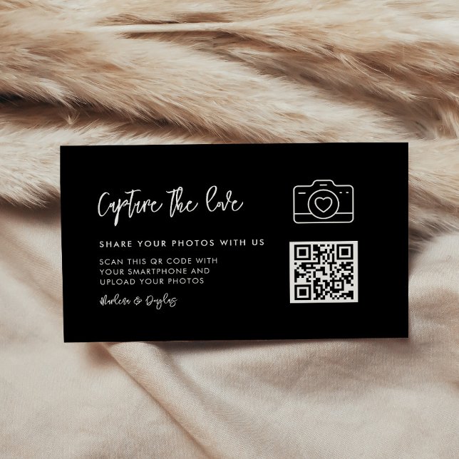 Cartão De Informações Negra moderna contemporânea Capturar o amor (Criador carregado)