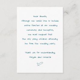 Cartão De Informações Nenhuma Palavra de Casamento ou Recepção