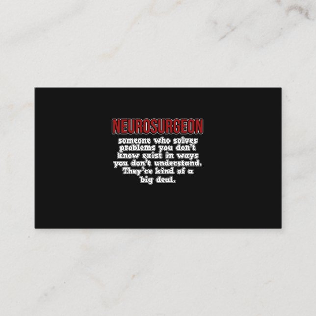 Cartão De Informações Neurocirurgião Cirurgia Médica Neurologia Grap (Frente)