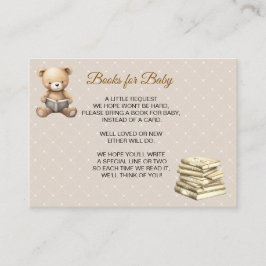 Cartão De Informações Neutral Brown Teddy Bear - Books for Baby