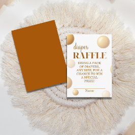 Cartão De Informações Neutral Gold Balloon Diaper Raffle Baby Shower