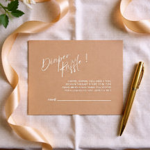 Neutral Modern Baby Shower Diaper Raffle