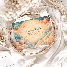 Cartão De Informações Neutral Space Planets Stars Diapper Raffle