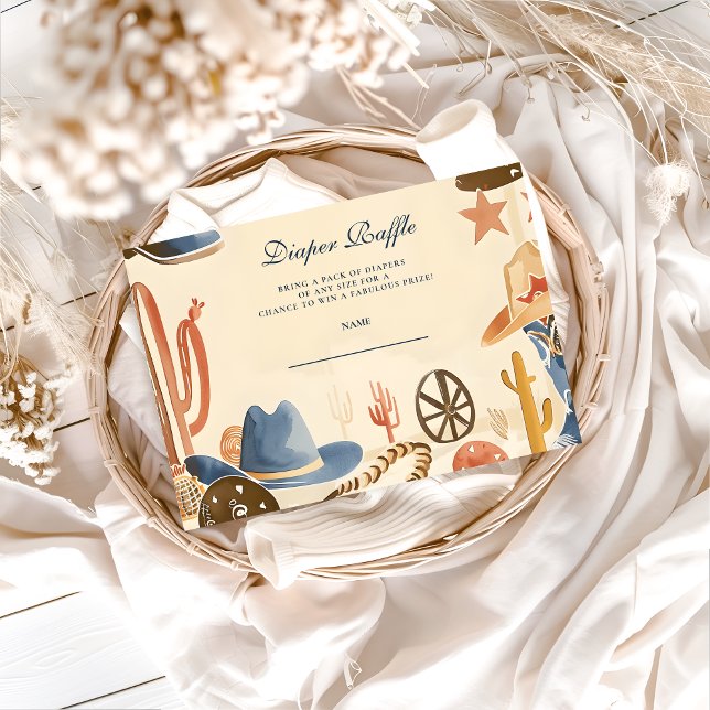 Cartão De Informações Neutral Western Cowboy Diapper Raffle (Criador carregado)