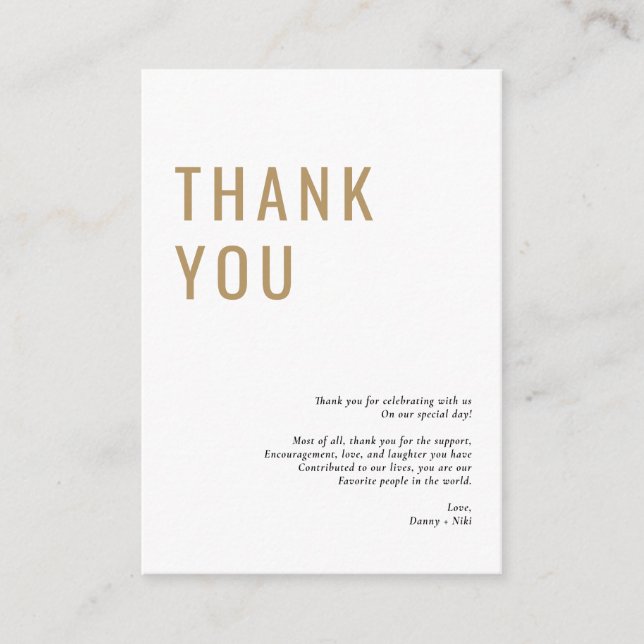 Cartão De Informações Niki Simple Minimalist Obrigado Enclosure Card (Frente)