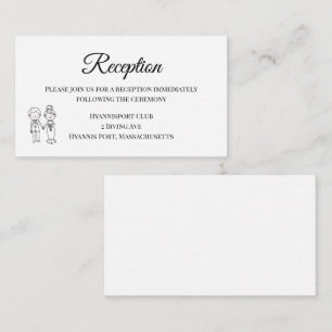 Cartão De Informações Noiva Fofo Noivo Preto Branco Recepção de Casament
