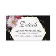 Noiva Geométrica Preta Dourada Floral Borgonha Ros