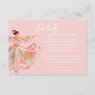 Cartão De Informações Noiva Mexicana Rosa   Casamento de Destino