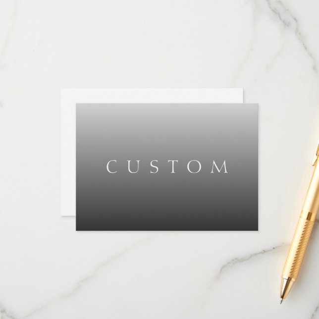 Cartão De Informações Nome Clássico ou Palavra | Cinzas de gradiente (Frente/Verso In Situ)
