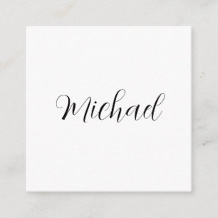 Cartão De Informações Nome de escrita manual profissional moderno minima