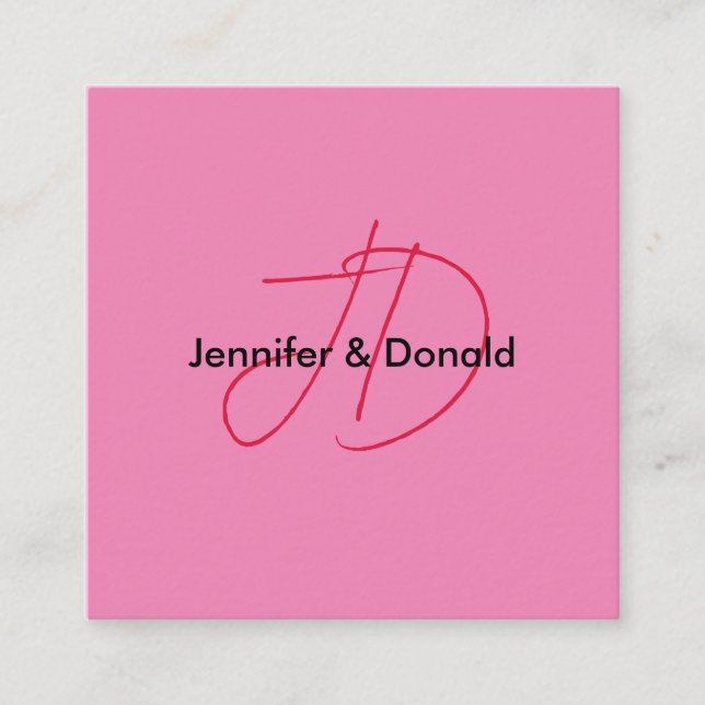 Cartão De Informações Nome do monograma do script clássico da tendência (Frente)