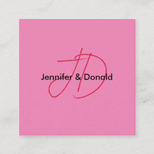 Cartão De Informações Nome do monograma do script clássico da tendência