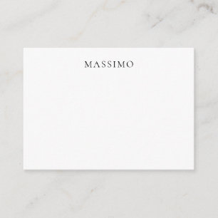 Cartão De Informações Nome Próprio Decorativo Chic Simples Preto Branco