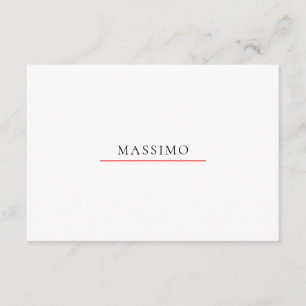 Cartão De Informações Nome Próprio Decorativo Chic Simples Preto Branco