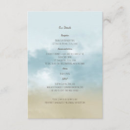 Cartão De Informações Nos detalhes do casamento na praia do surf oceânic