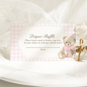 Cartão De Informações Nós Mal Podemos Esperar Urso de Pelúcia Xadrez Ros