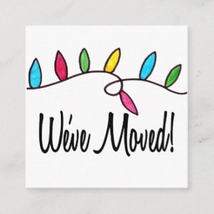 Cartão De Informações Nós movemos luzes da árvore de Natal