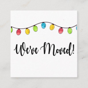 Cartão De Informações Nós movemos luzes da árvore de Natal