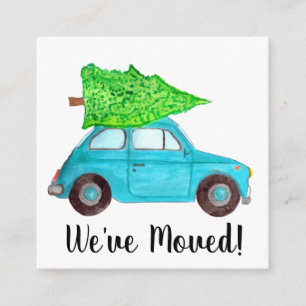 Cartão De Informações Nós movemos o carro clássico do Natal