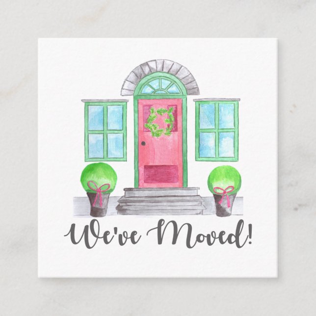 Cartão De Informações Nós nos mudamos! Casa de Natal (Frente)