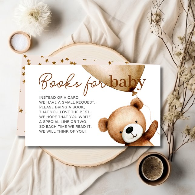 Cartão De Informações Nós podemos esperar livros de Chá de fraldas para  (We Can Bearly Wait Baby Shower Books for Baby Enclosure Card)