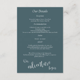 Cartão De Informações Nossa aventura começa detalhes do lago nas montanh