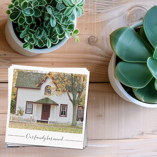 Cartão De Informações Nossa Família Mover Fotografia Personalizada Da Ca (Criador carregado)