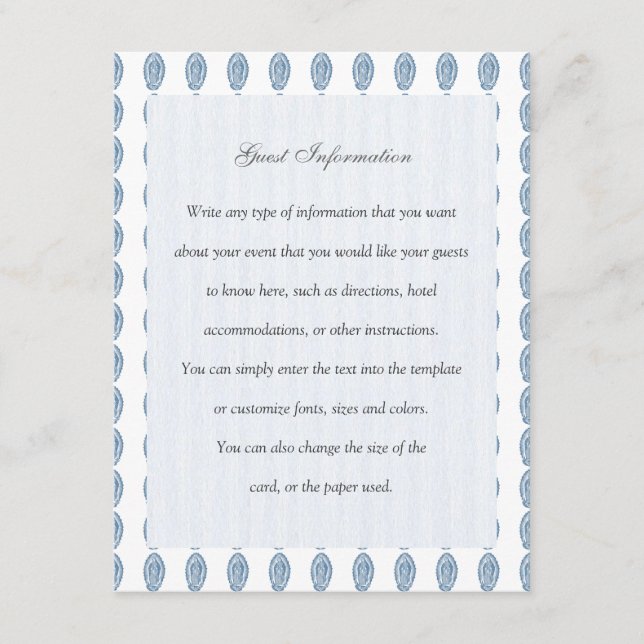 Cartão De Informações Nossa Senhora de Guadalupe (Frente)