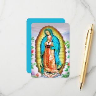 Cartão De Informações Nossa Senhora de Guadalupe Oração da Manhã Floral
