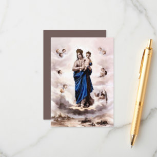 Cartão De Informações Nossa Senhora de Prompt Sucor BW com Oração