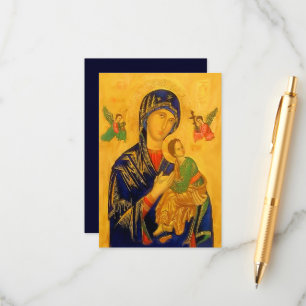 Cartão De Informações Nossa Senhora do Perpétuo Socorro com Oração