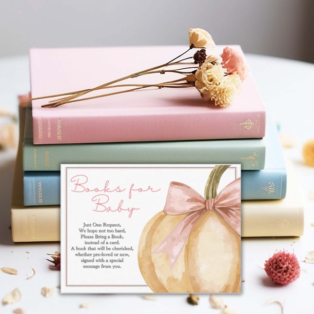 Cartão De Informações Nosso Pequeno Livro De Chás de fraldas De Abóbora (Criador carregado)