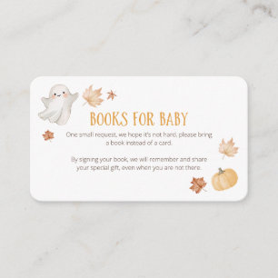 Cartão De Informações Nossos Livros de Baby Shower de Outono para o Pequ