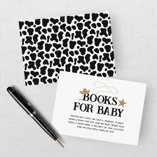 Cartão De Informações Nossos Livros de Chuvinha de Bebê Cowboy Para Bebê