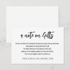 Cartão De Informações Nota 💍 Elegante Minimalista sobre presentes
